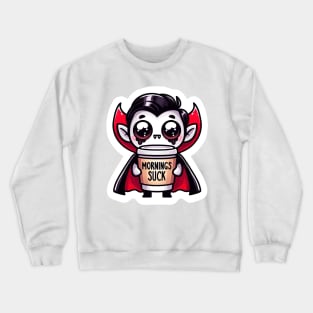 Mornings Suck Vampire Pun With Coffee Sleepy Nightshirt Crewneck Sweatshirt